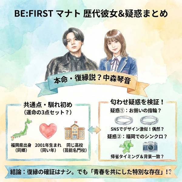BE:FIRSTマナトの現在の彼女は誰？歴代彼女や指輪や復縁匂わせの真相を完全特定