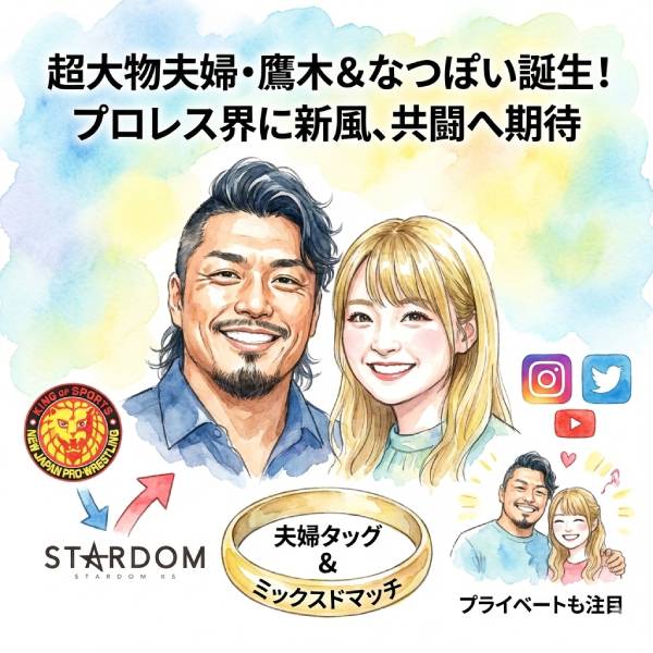 【鷹木信悟となつぽいが結婚】出会いや馴れ初めと妊娠の噂や年の差婚を徹底調査！